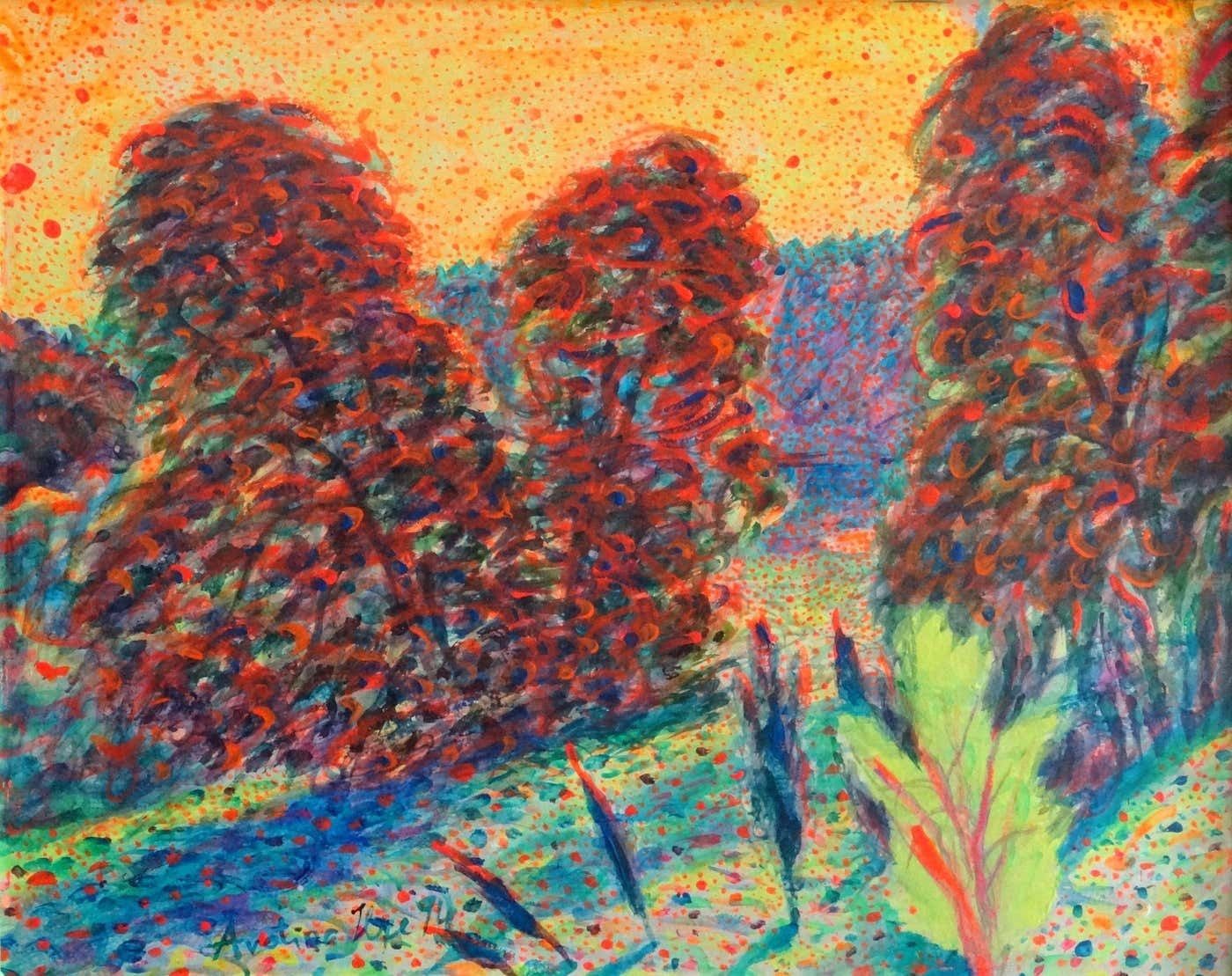 Ilze Avotina The Coming 1994, Acrylic On Cardboard,  1994