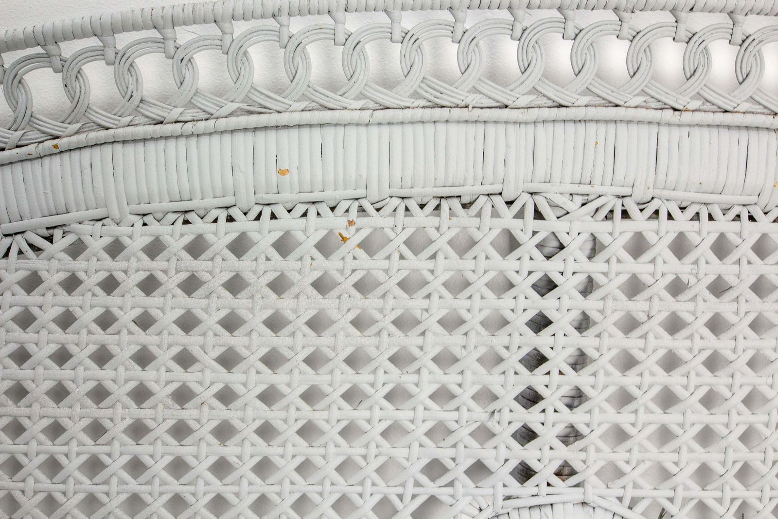 French Headboard Rattan And Wicker Queen Size, Midcentury photo vinterior
