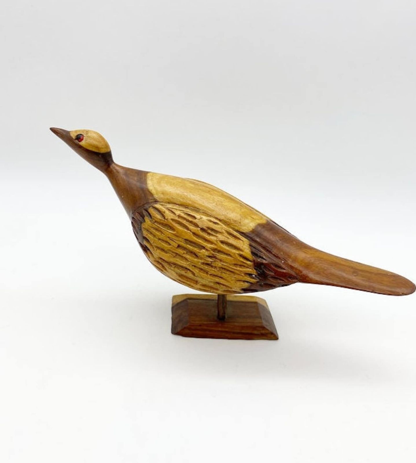 Pair Of Wooden Birds Wooden Grouse Wooden Birds Figurines Woodenware photo 60.0