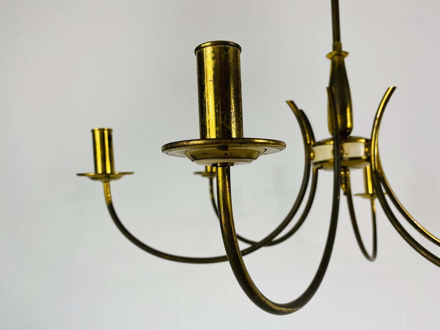 photo for sale Midcentury Brass 6 Arm Sputnik Chandelier, 1960s
