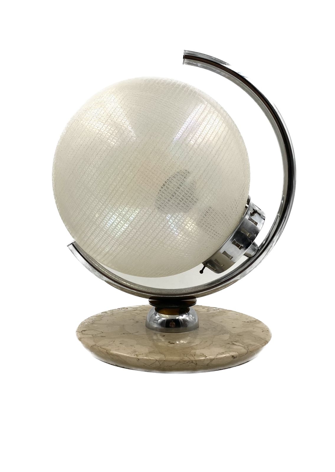 Murano Glass Spherical Table Lamp, Mazzega Italy 1970s photo vintage