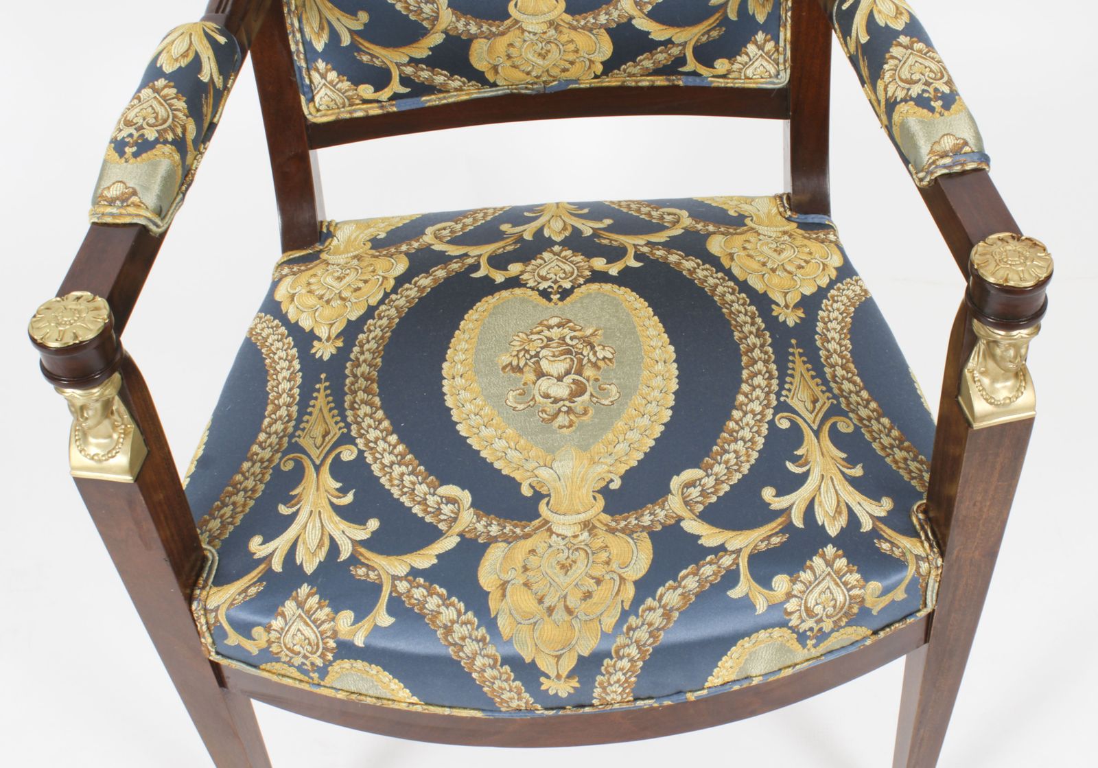 Pair French Empire Revival Ormolu Mounted Armchairs C1870 19th C photo 4300.0