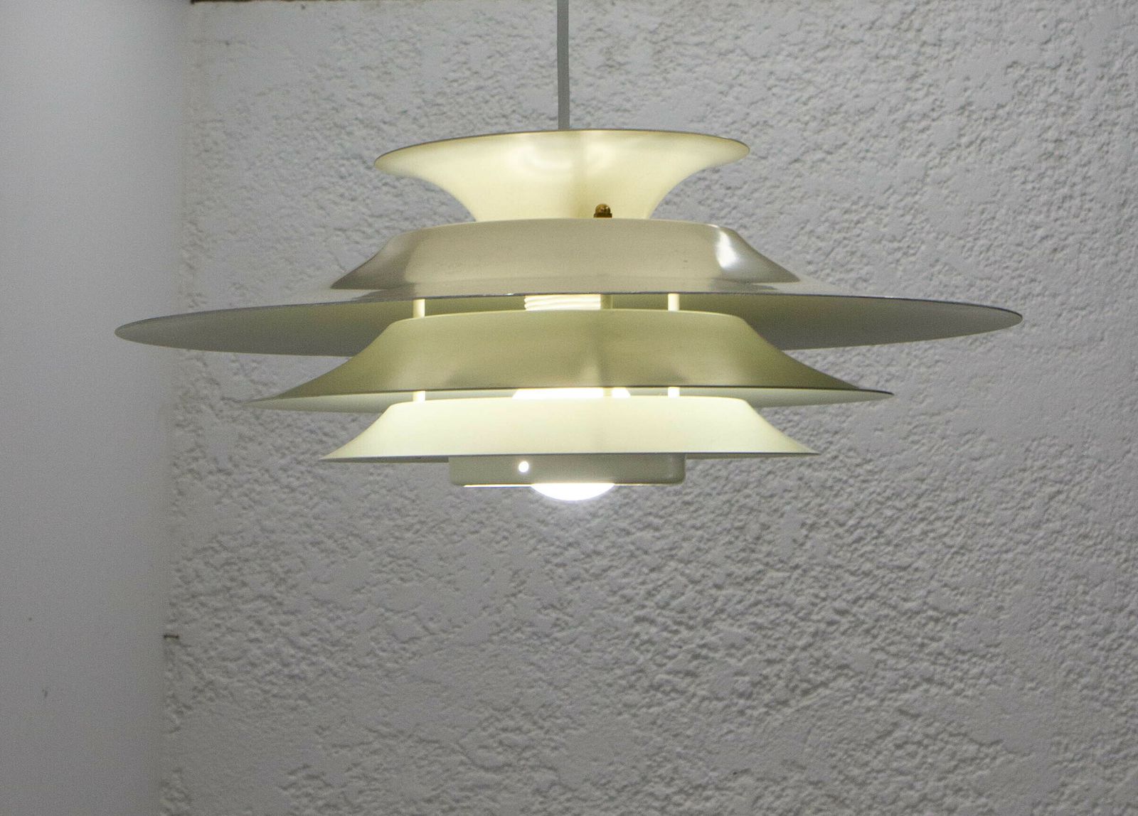 Danish Chandelier Tole Ceiling Pendant Lustre Louis Poulsen C. 1970 photo for sale