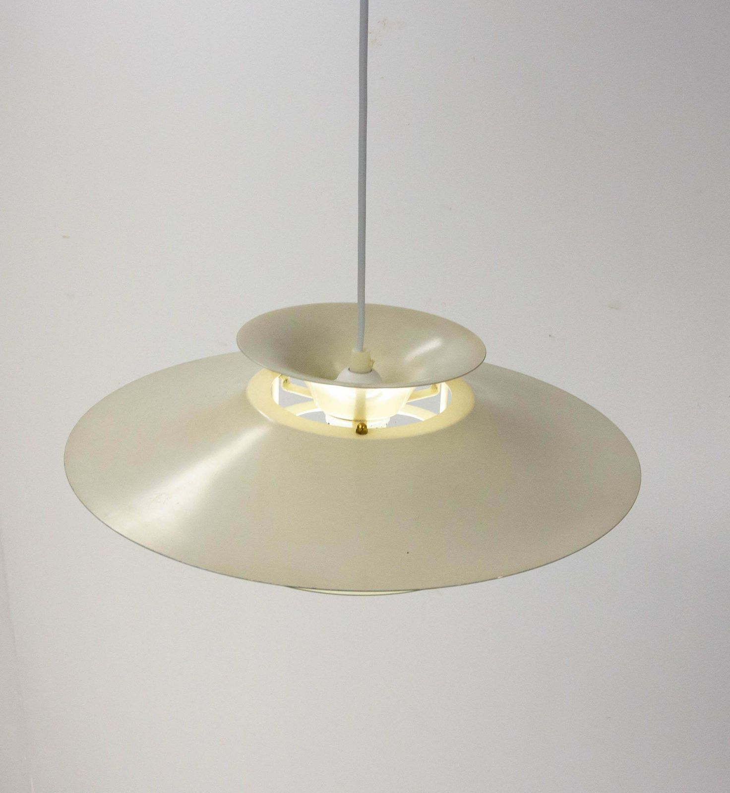 Danish Chandelier Tole Ceiling Pendant Lustre Louis Poulsen C. 1970 photo Lighting