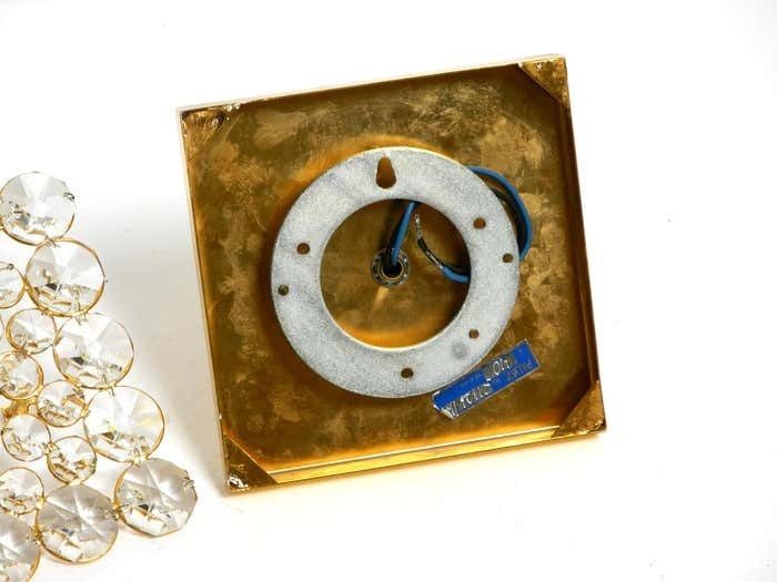 photo furniture Fantastic Small 70s Palwa Brass Ceiling Or Wall Lamp With Faceted Crystal Stones