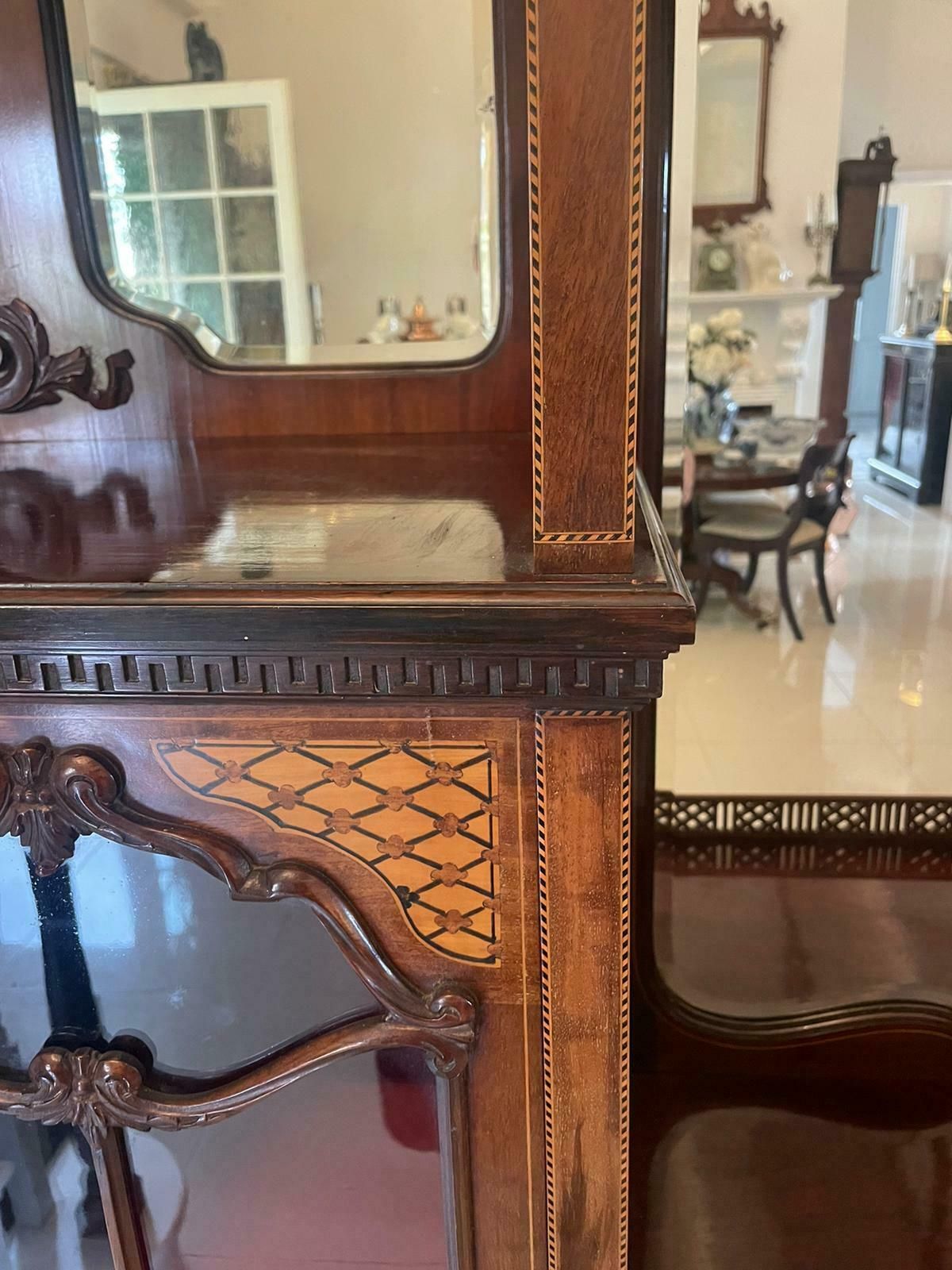Outstanding Quality Large Antique 19th Century Mahogany Inlaid Satinwood Display Cabinet photo 3850.0