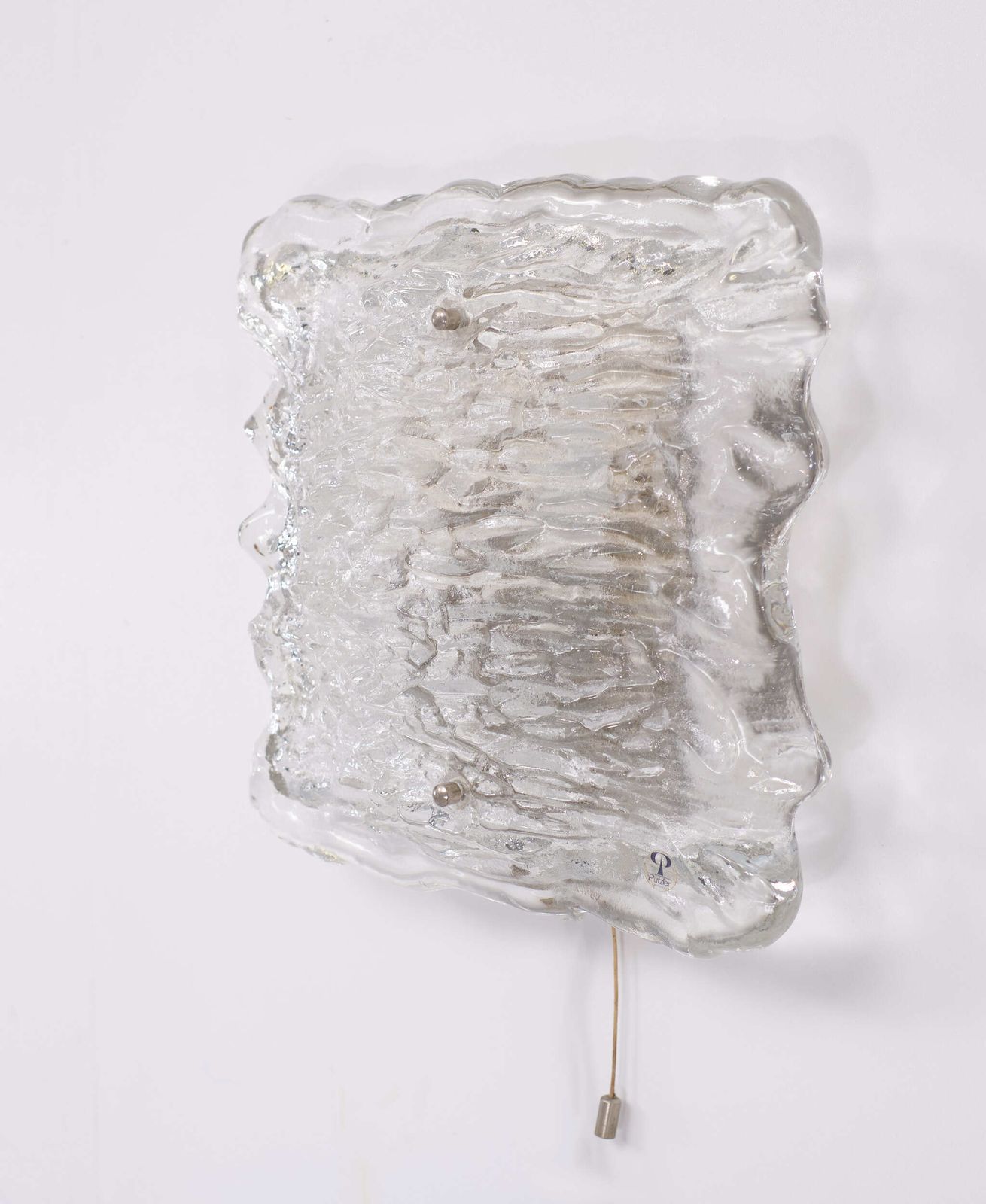 Peil & Putzler Kristallen Wandlamp Met Glazen Kap, Ca. Jaren 1960, Duitsland photo for sale