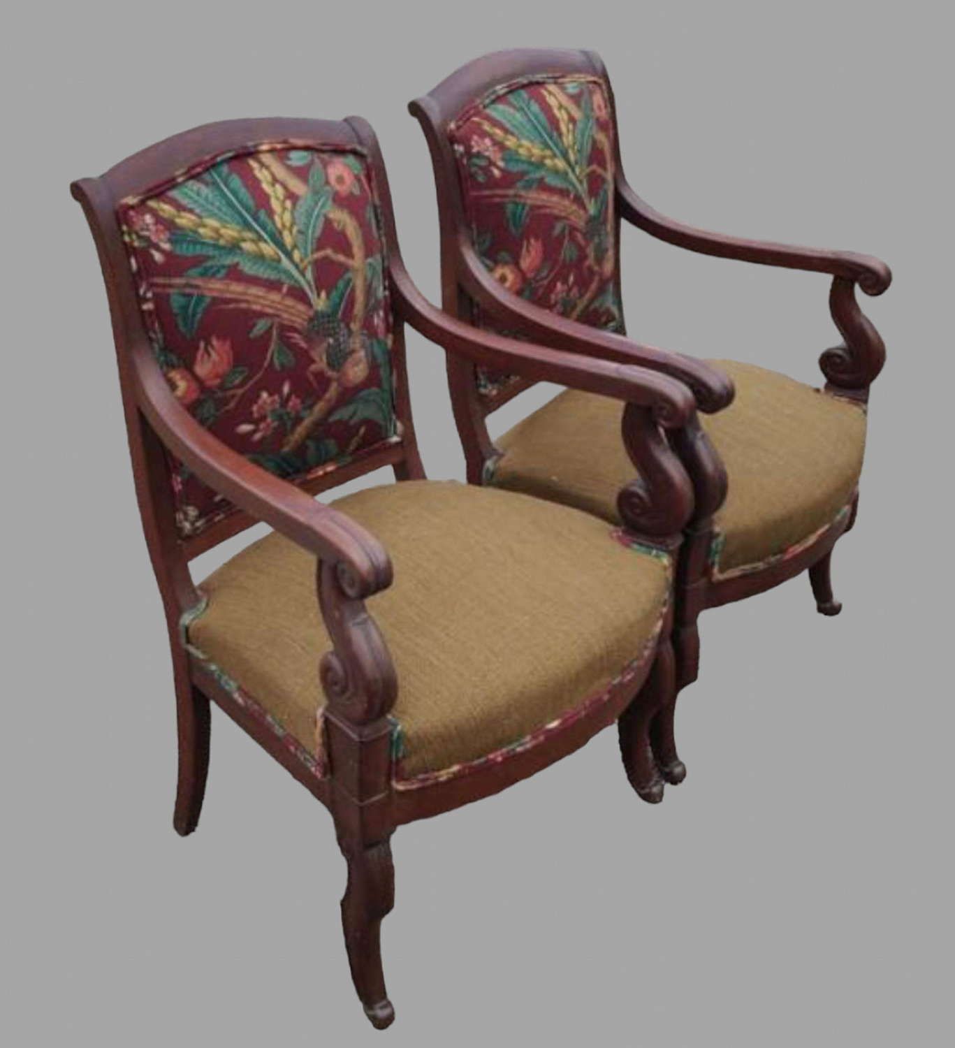 A Pair Of Early C19th Mahogany Empire Chairs photo furniture