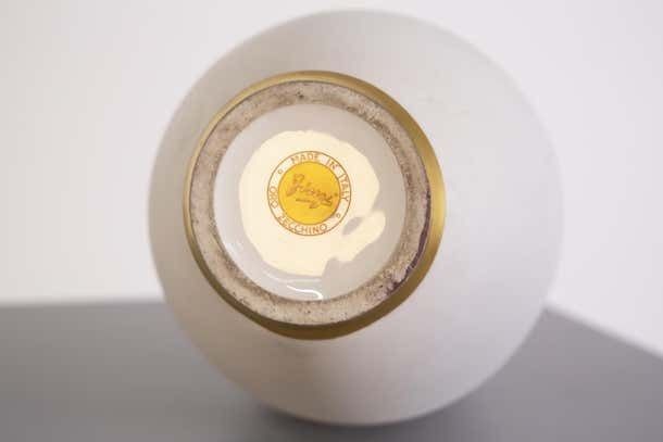 Precious Va By Arrigo Finzi In Pure Gold And Porcelain Original Label 1950s photo vintage