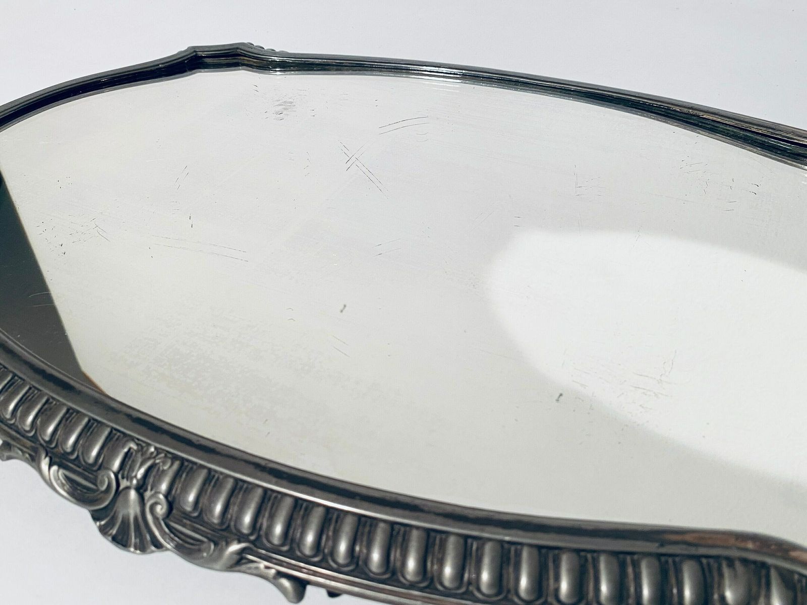 photo furniture Antique Jardinière Art Nouveau Centerpiece & Matching Mirror Tray / 1900s France