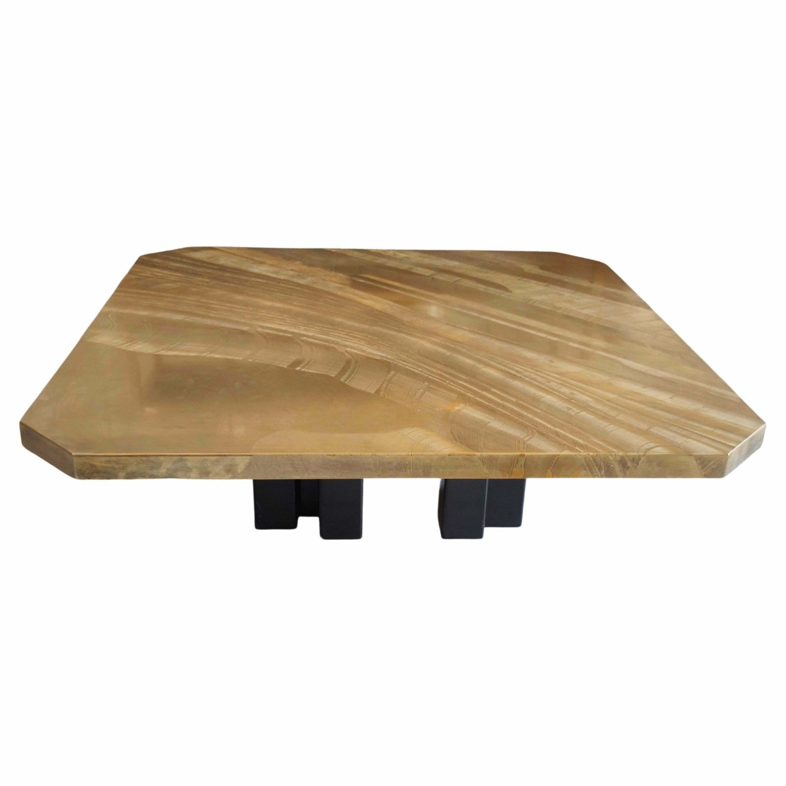 Large Etched Brass Coffee Table By Christian Krekels, Signed , Circa 1975