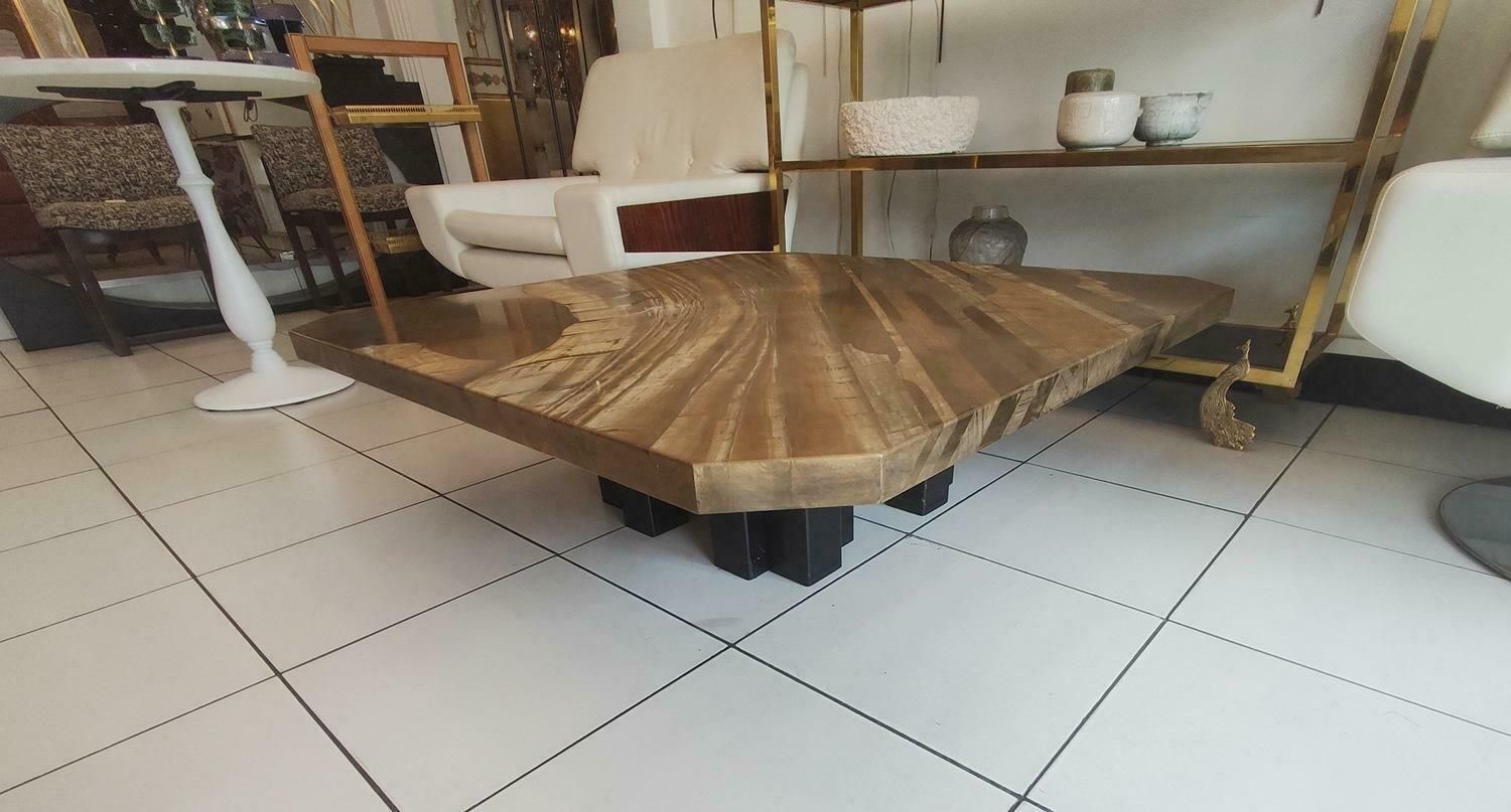 photo furniture Large Etched Brass Coffee Table By Christian Krekels, Signed , Circa 1975
