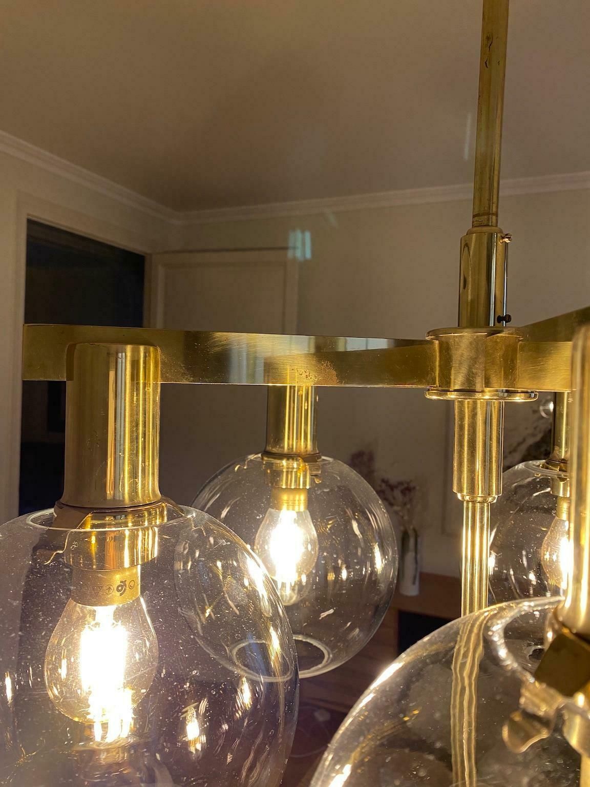 photo furniture Hans Agne Jakobsson Brass Chandelier With Five Globes