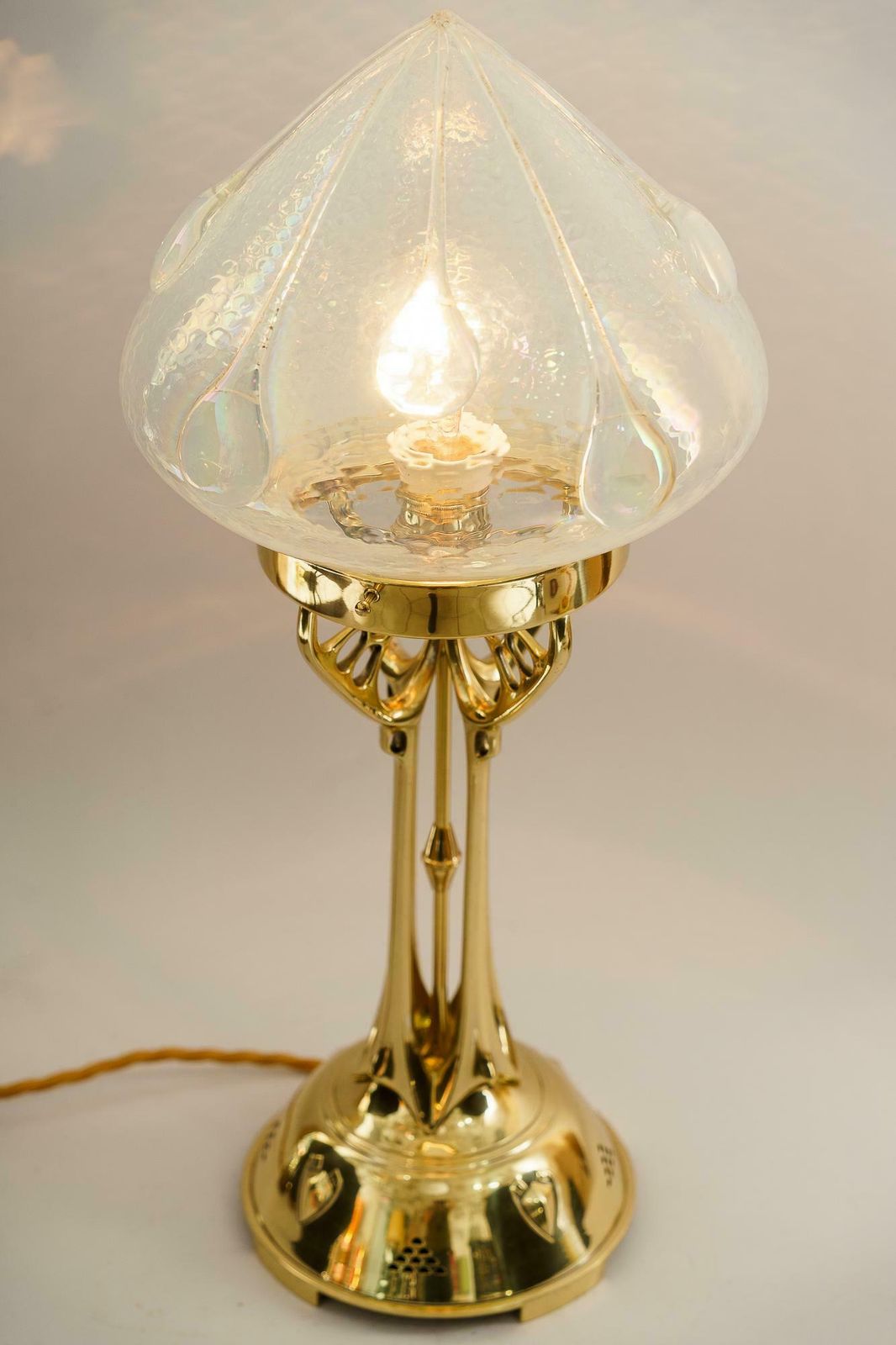 1923.0 Jugendstil Table Lamp With Original Opaline Glass Shade Vienna Around 1910 photo