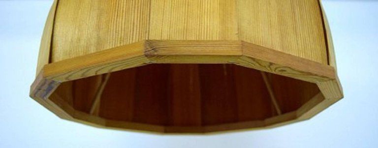 Hans Agne Jakobsson, "Ellysett" Ceiling Lamp Of Wood, 1960s 1970s photo Lighting