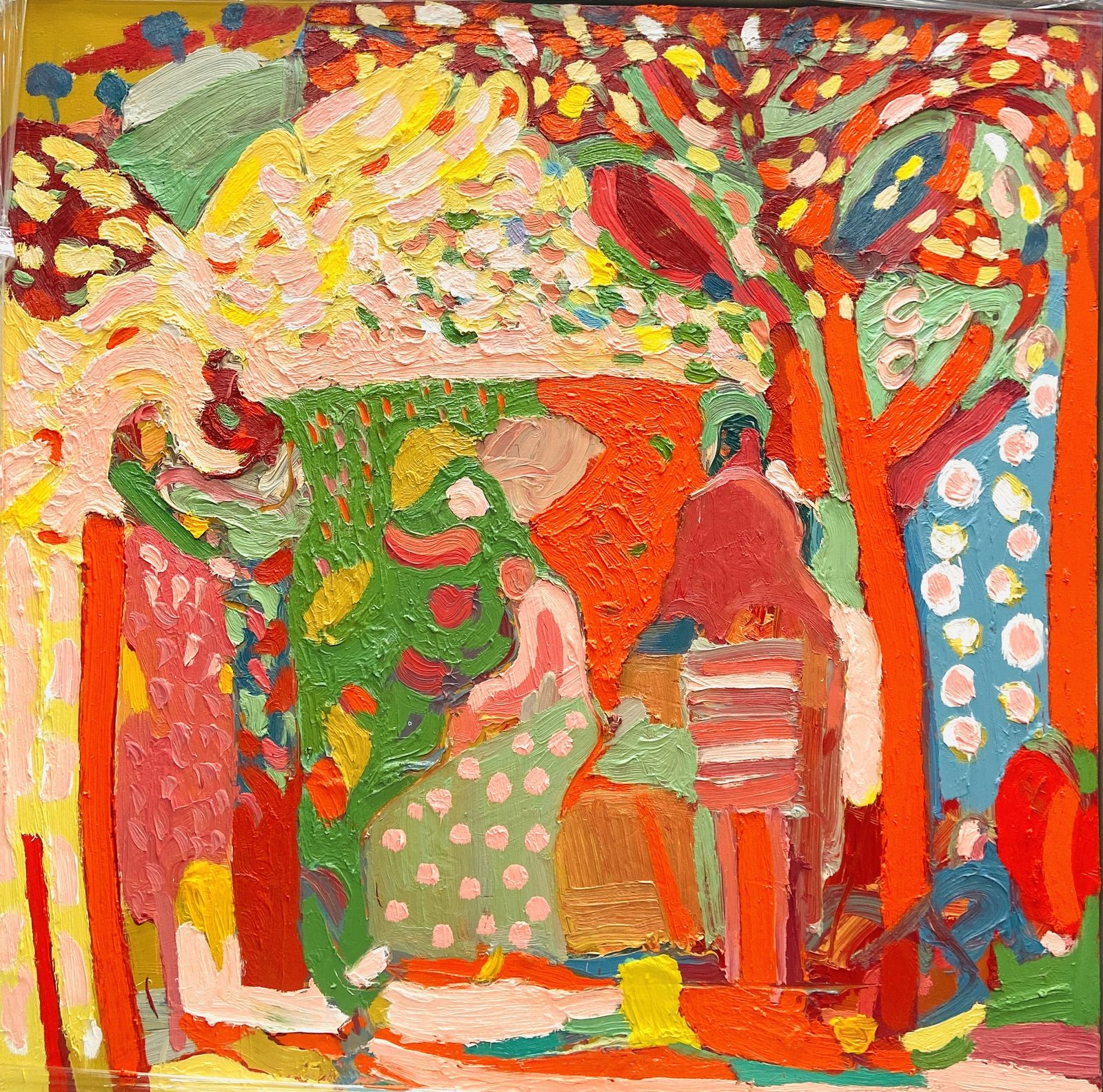 Rajasthan Garden. Abstract Expressionist Oil Painting By Paul Wadsworth