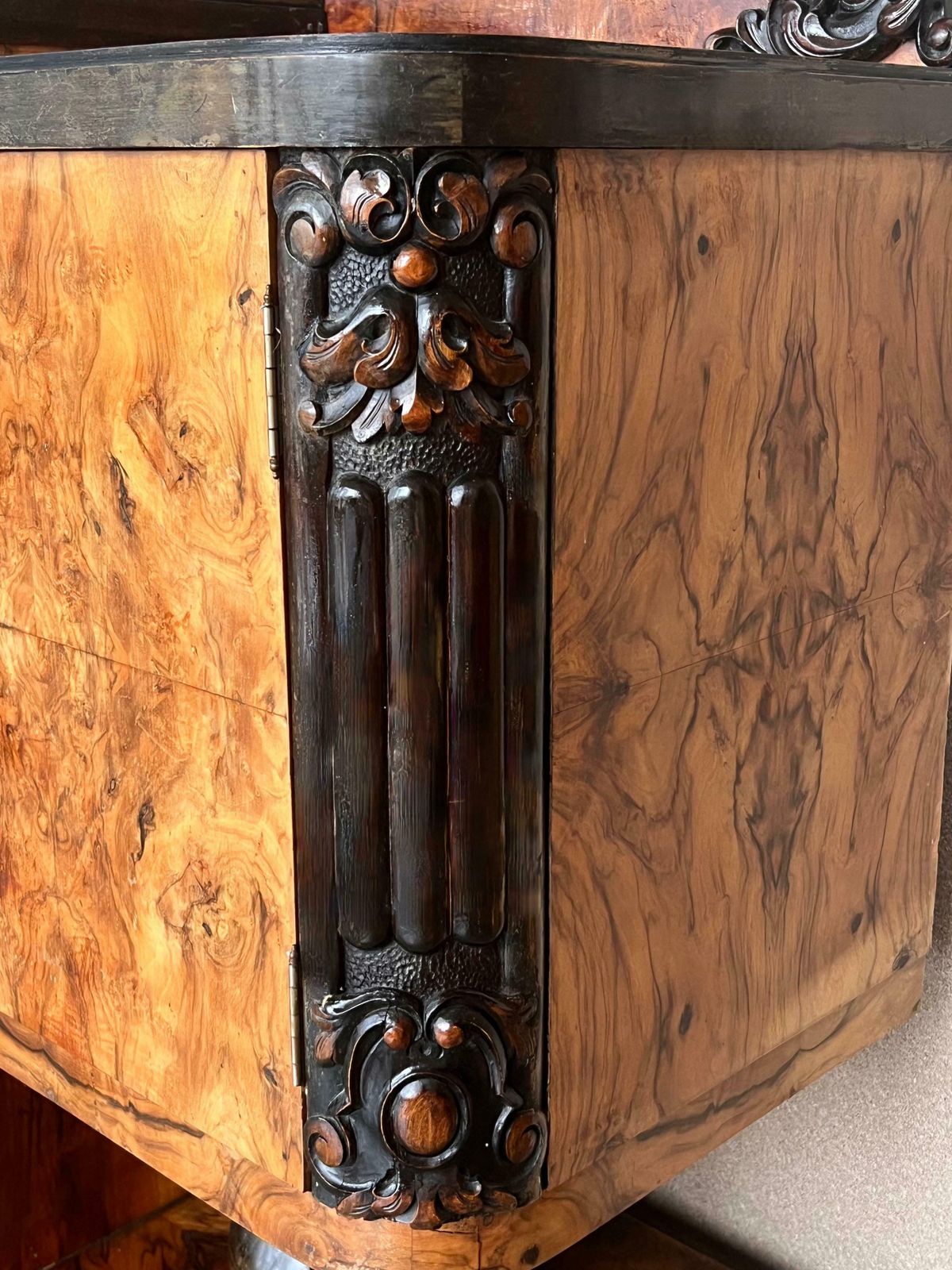 Furniture Art Deco Sideboard Or Buffet Burr & Ebonized Walnut Bookmatched, Spain photo