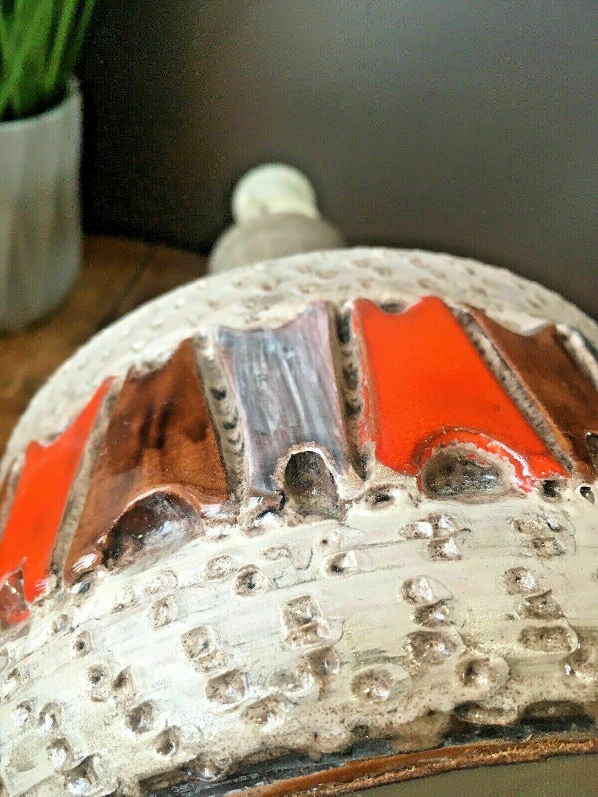 photo furniture 1 Superb 50s Mcm Italian Pottery Fratelli Fanciullacci Orange Lamp Base Abstract