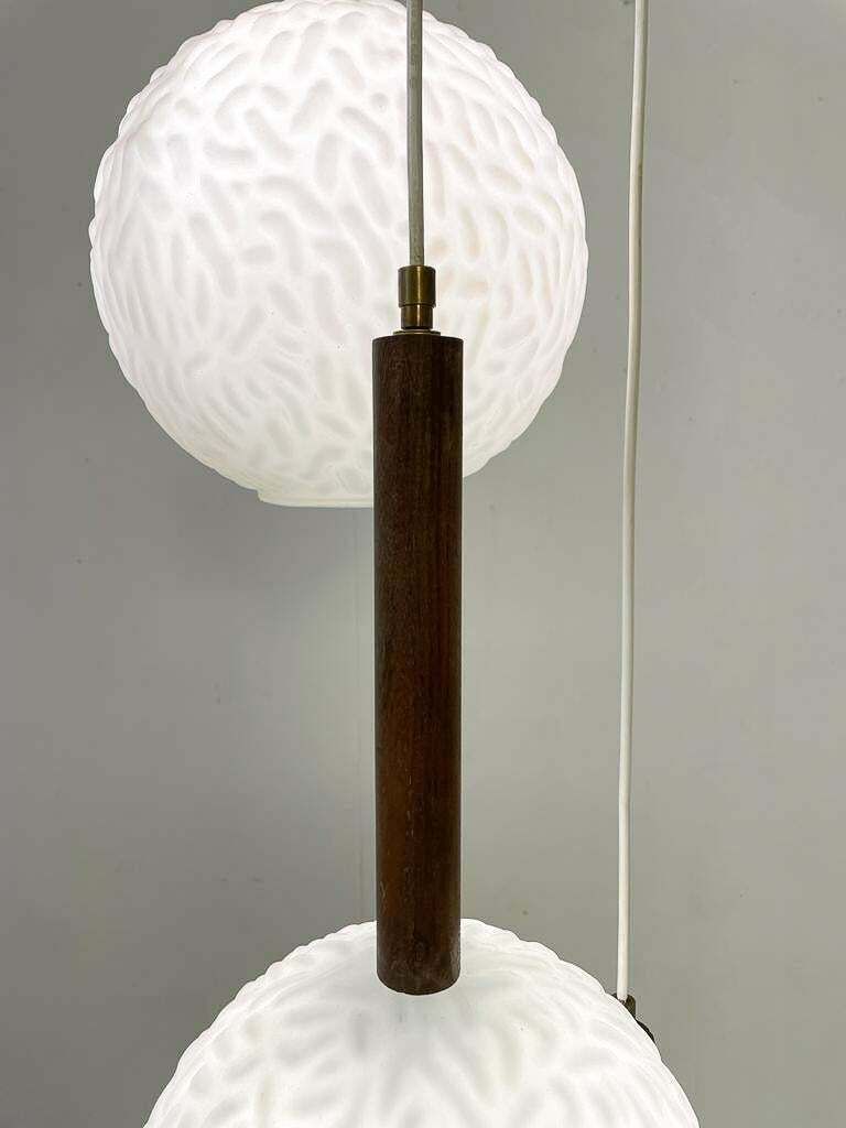 Mid Century Modern Italian Opaline Suspension Italy 1960s photo for sale