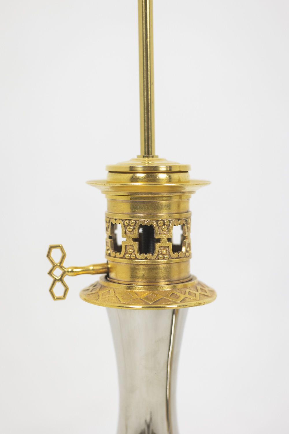 Pair Of Lamps In Metal And Gilded Bronze, Circa 1880 photo for sale