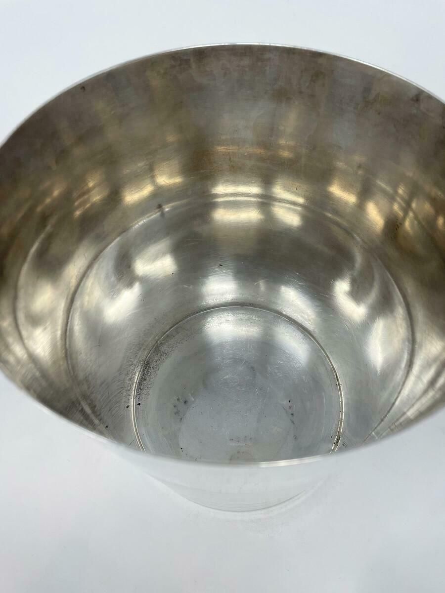 Mid Century Modern Christofle Art Deco Champagne And Ice Bucket Ondulations photo vintage