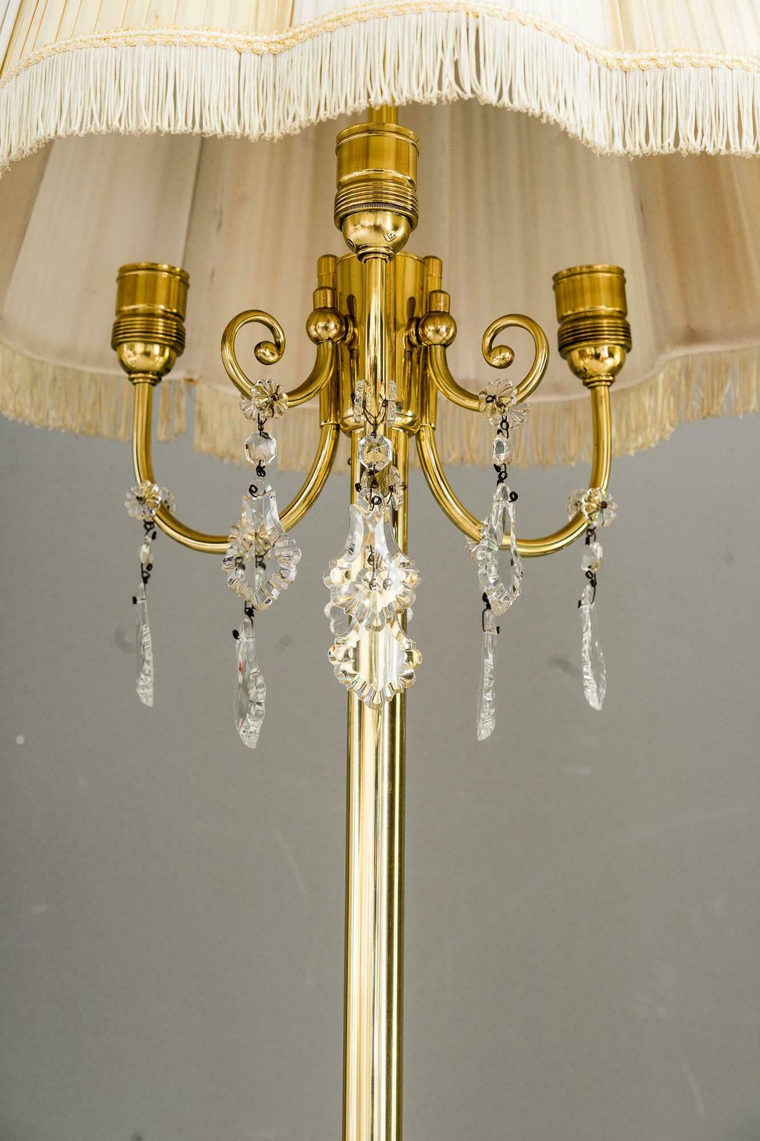 Floorlamp Vienna Around 1950s Attr. Lobmeyr With Original Shade photo Lighting