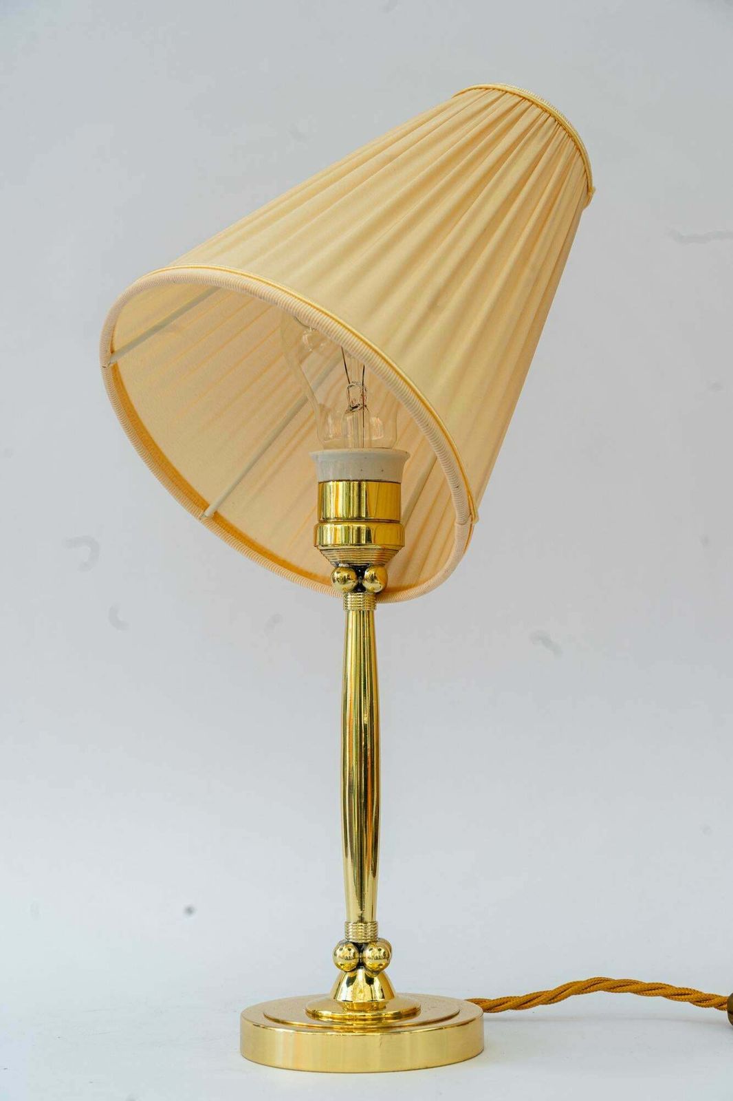 Art Deco Table Lamp Vienna Around 1920s With Fabric Shade photo vinterior
