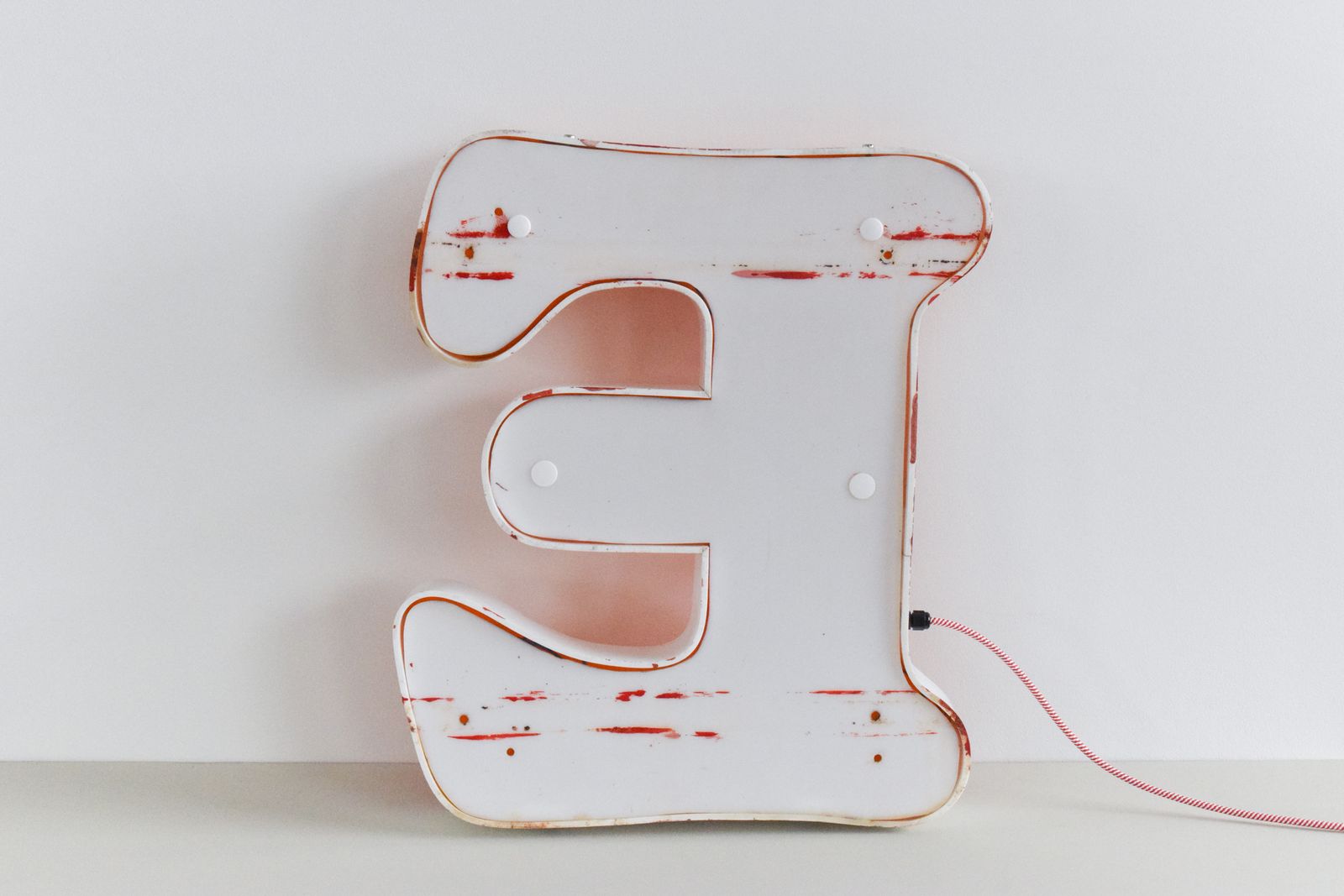 Vintage Large Fairground Letter E Light photo vintage