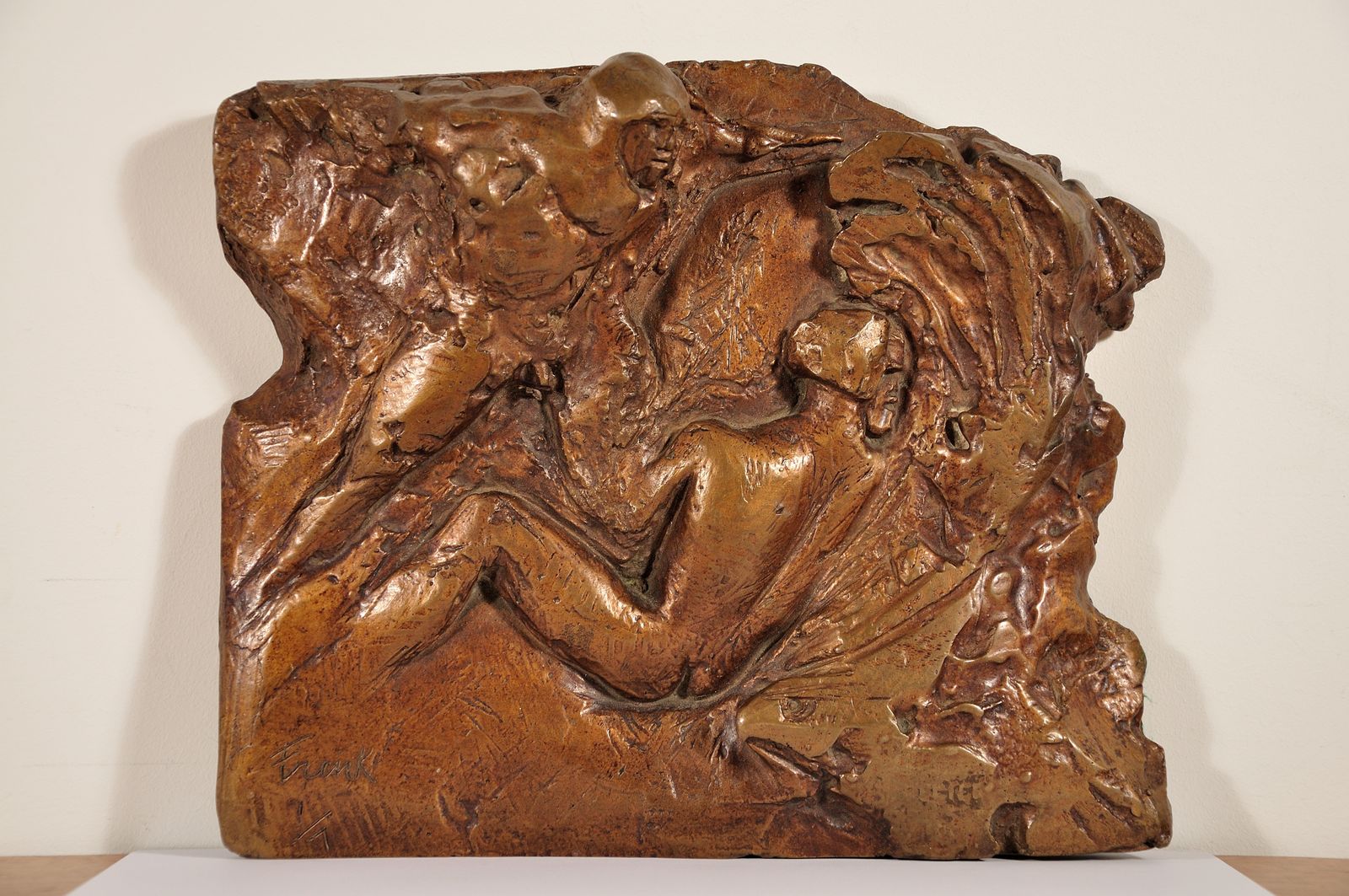 Dame Elisabeth Frink 1930 To 1993. Bronze Maquette Sculpture Man And Eagle. Numbered 1/7. Conceived & Created In 1967. Entry In Catalogue Raisonné.