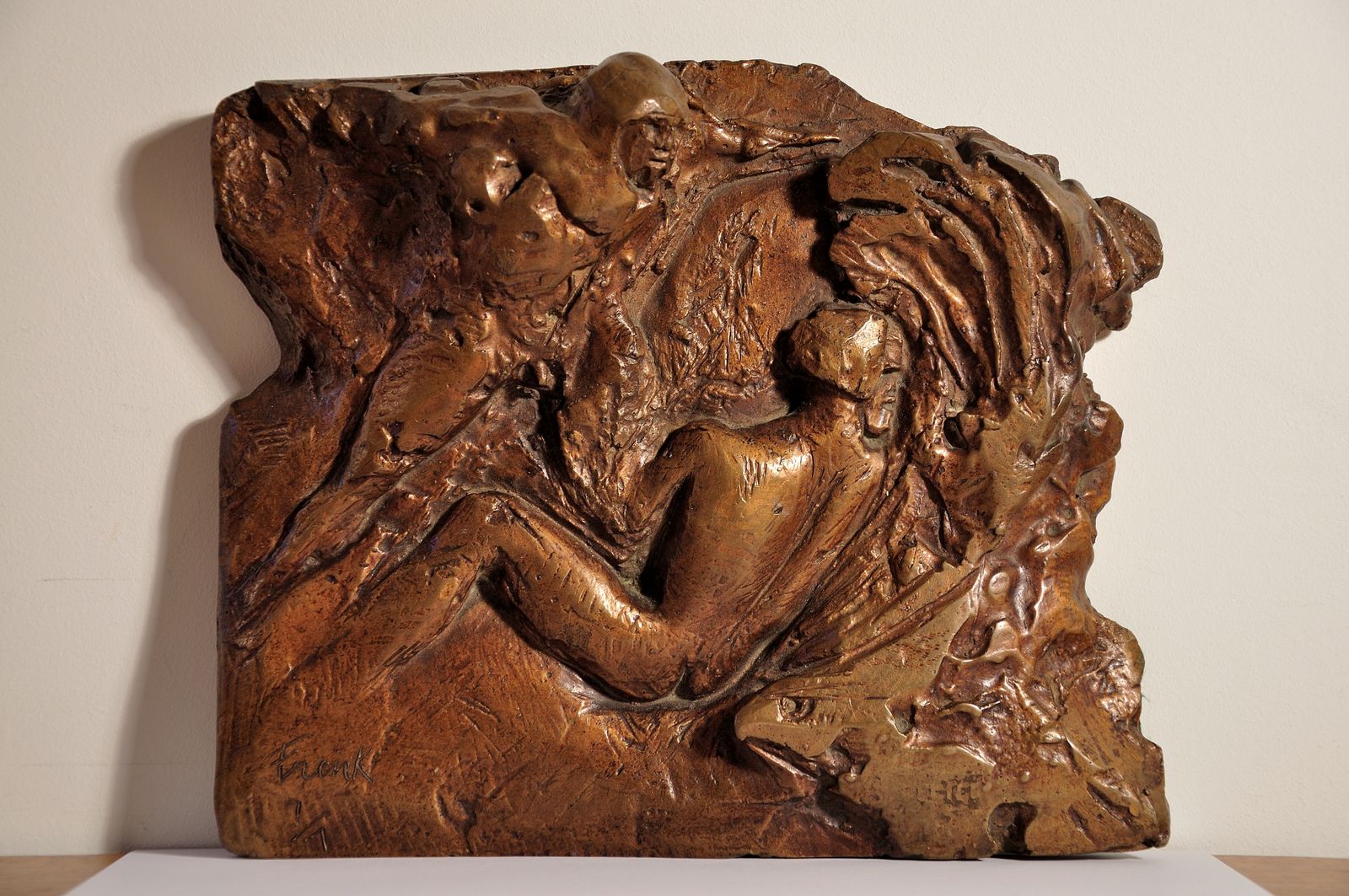 Dame Elisabeth Frink 1930 To 1993. Bronze Maquette Sculpture Man And Eagle. Numbered 1/7. Conceived & Created In 1967. Entry In Catalogue Raisonné. photo Art
