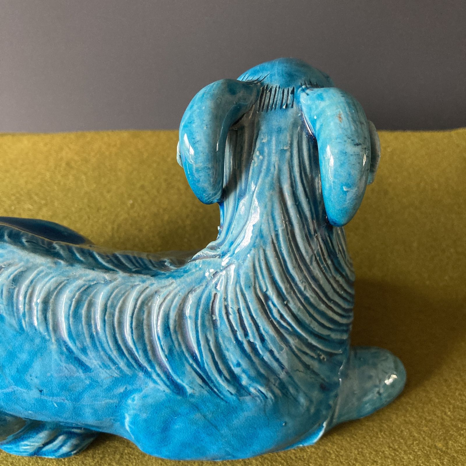 Pair Of Turquoise Glazed Porcelain Goats, Qing Dynasty, Circa 19th Century photo furniture