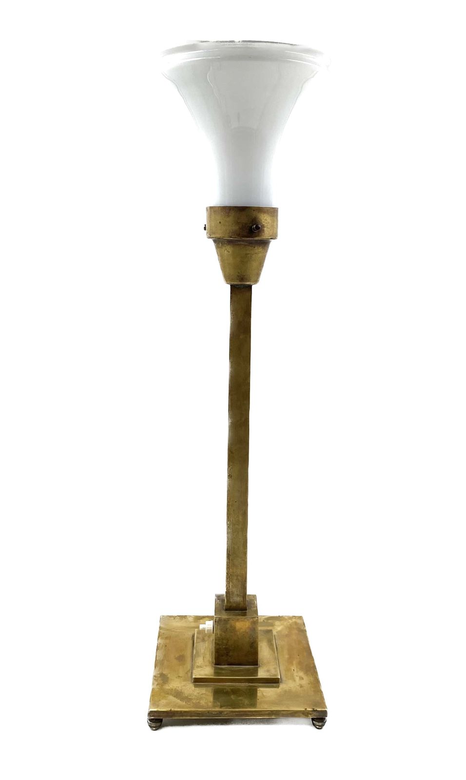 Rationalist Monumental Brass Table Lamp, Officine A. Boffelli Milano Italy 1935 photo vintage