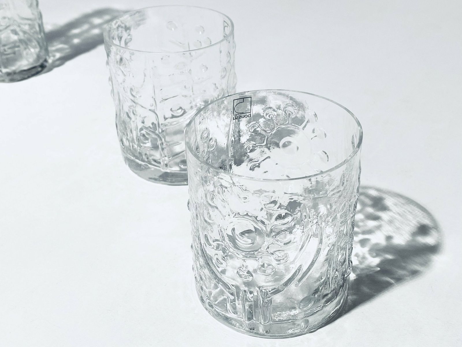 6 Rare Vintage Boussu Crystal Glass Drinking Set Belgium / Vintage Decor 80s photo vintage