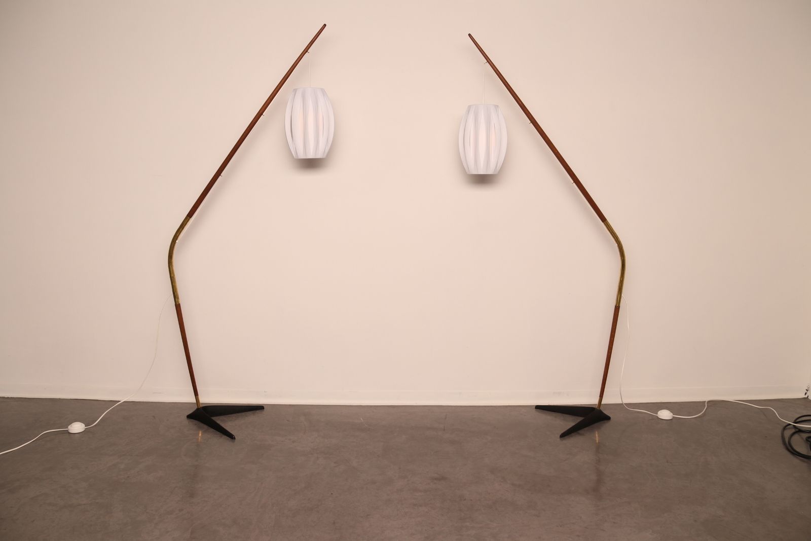 Iconic Floorlamp 'Fishing Pole'  Designed By Svend Aage Holm Sorensen   For Sorensen & Co  Denmark   1950's photo buy