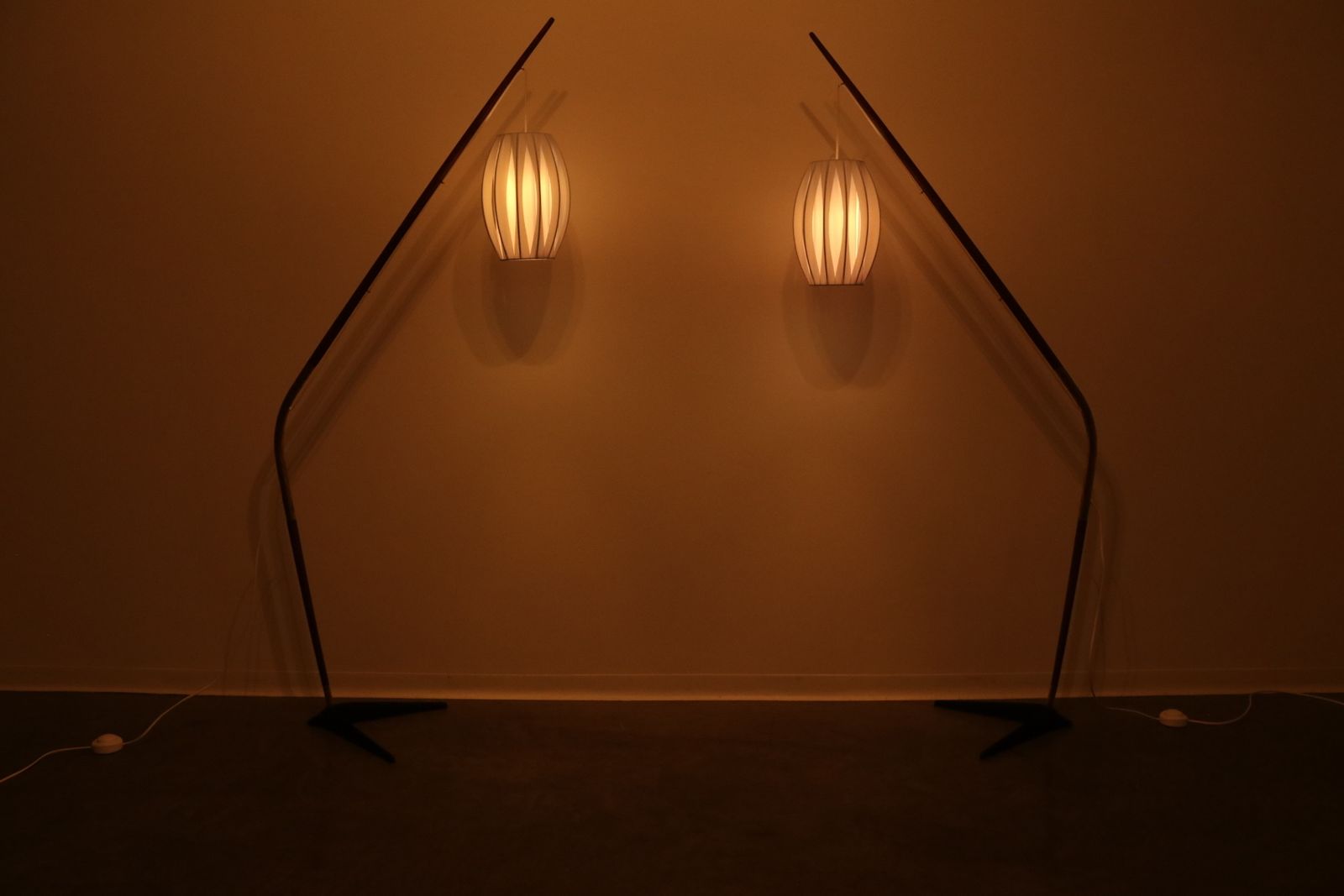 photo for sale Iconic Floorlamp 'Fishing Pole'  Designed By Svend Aage Holm Sorensen   For Sorensen & Co  Denmark   1950's