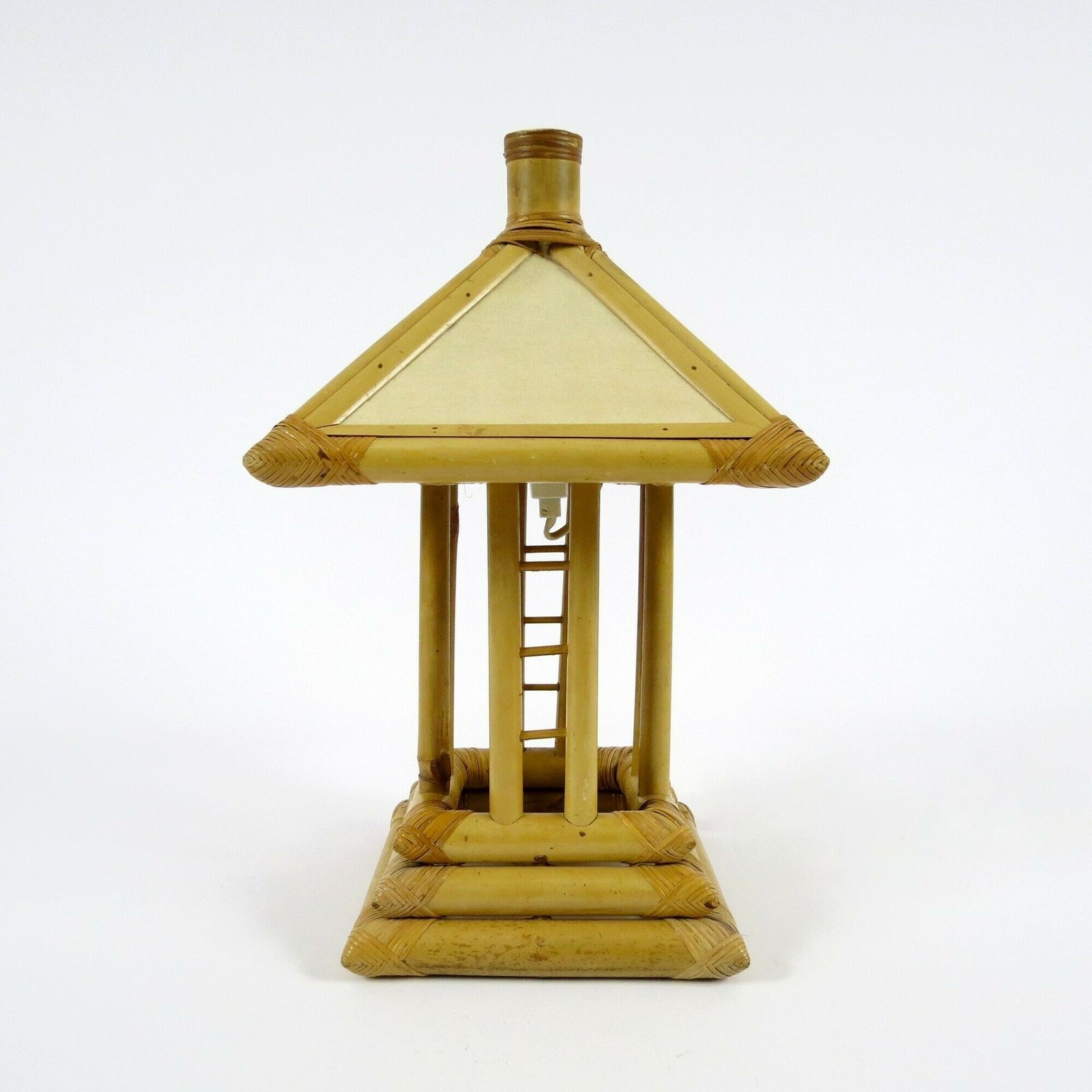 Set Of 2 Bamboo Table Lamps, 1960s photo for sale