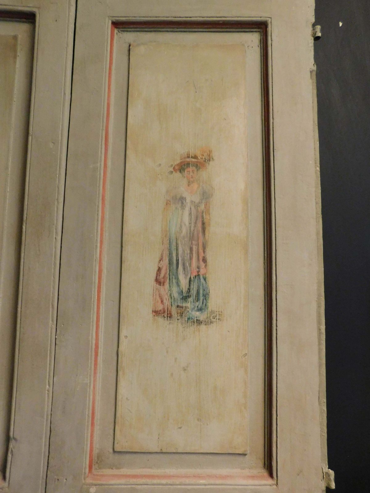 Set Of 2 Lacquered And Painted Double Doors With Figures, Italy photo 3142.0
