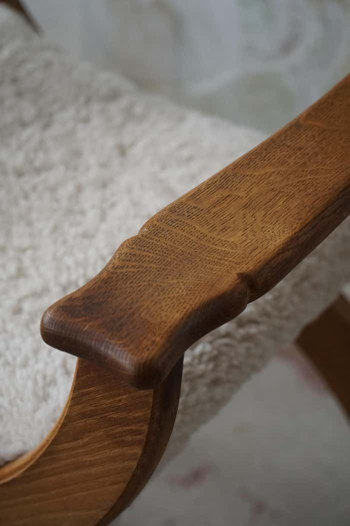 Henning Kjærnulf, Danish Modern, Armchair In Oak And Lambswool, 1960s photo 2174.0