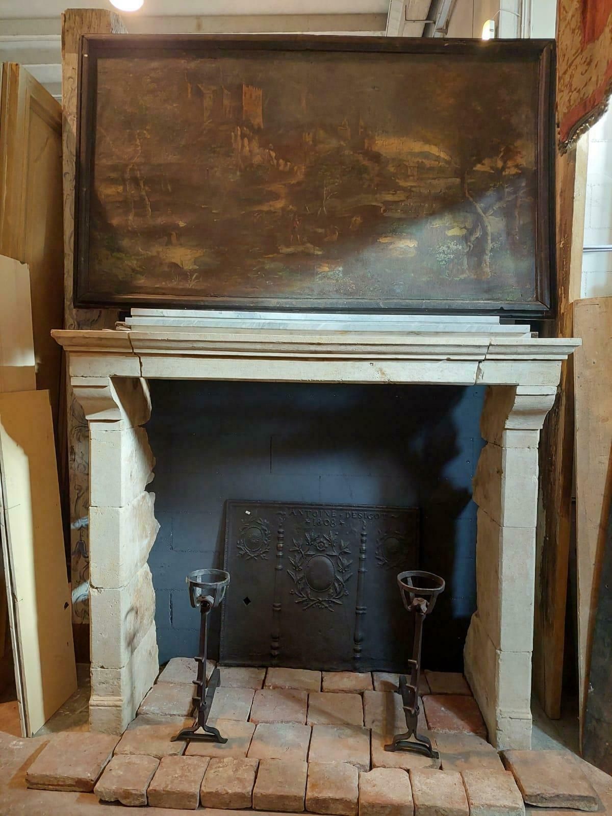 Ancient Fireplace Mantle In Trani Stone, From Italy In The 19th Century photo furniture