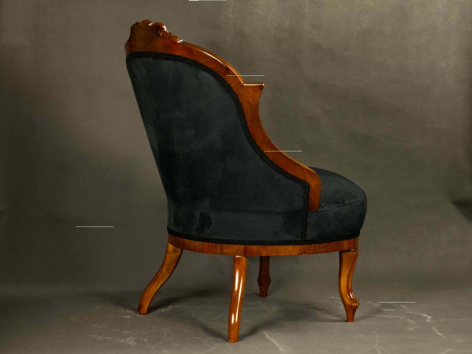 Fully Restored Pair Of Black Biedermeier Armchairs 19th Century photo vinterior