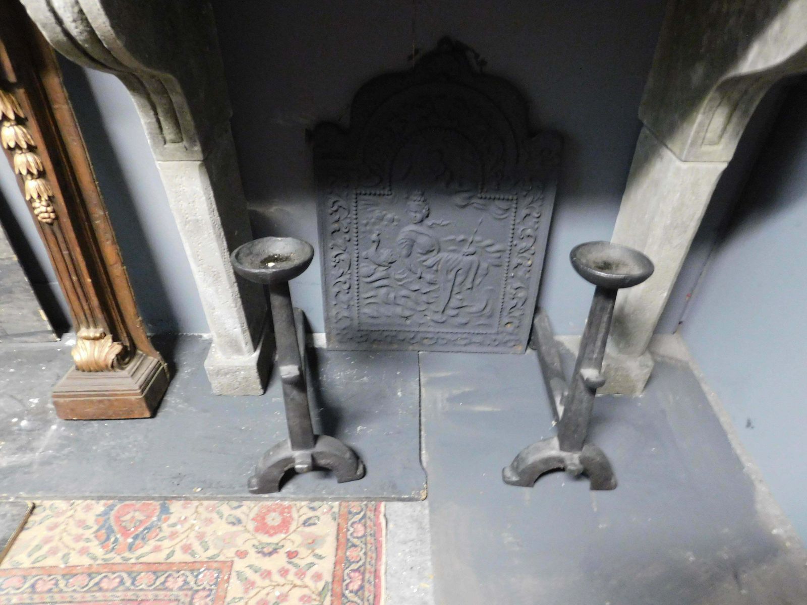 Pair Of Iron Fire Dogs With Cup Holder, 19th Century Italy photo furniture
