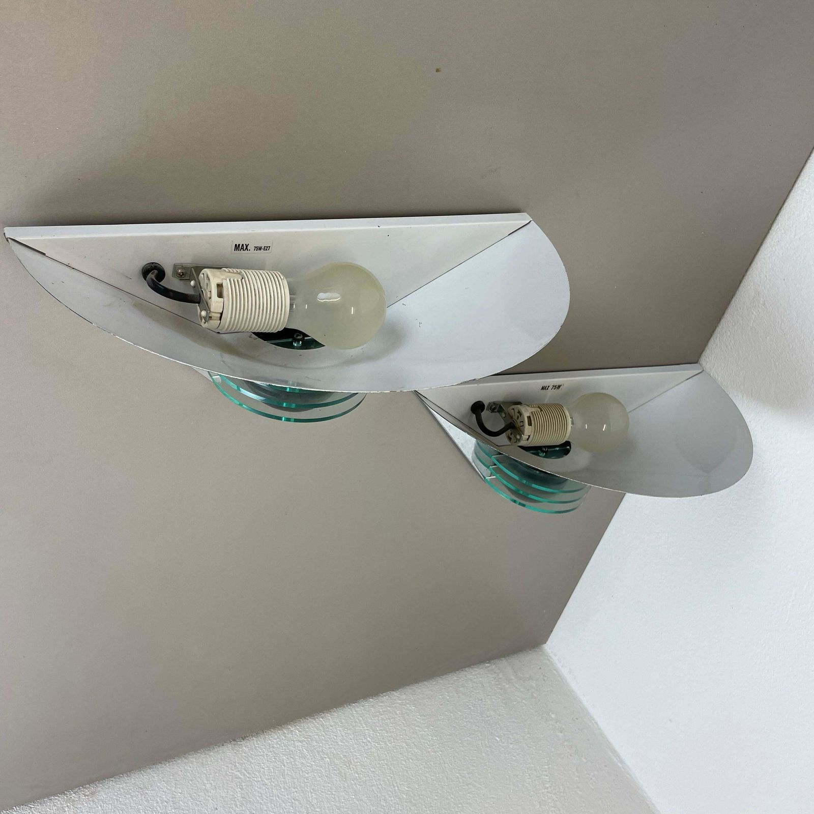 Lighting Set Of 2 Metal + Acryl Glass Post Modern Wall Light By Hustadt Leuchten, 1980s photo