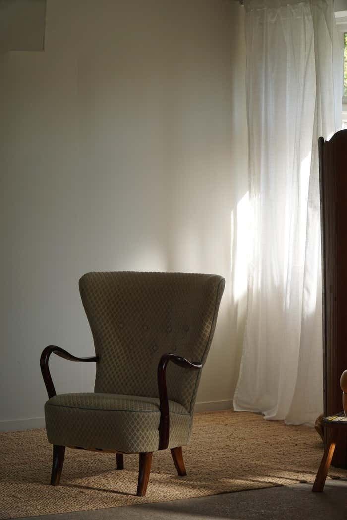 Slagelse Møbelfabrik, Danish Modern Lounge Chairs With Footstool In Beech, 1960s photo buy