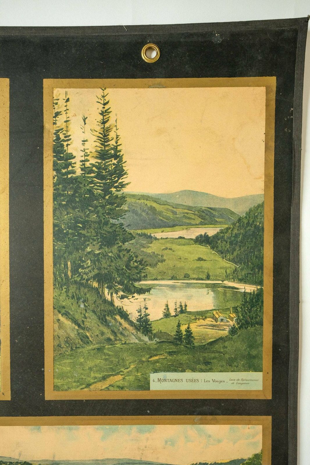 Original Mid Century Large Vintage French Educational School Wall Chart Physical Geography Relief Decorative Mountains Armand Colin photo Art