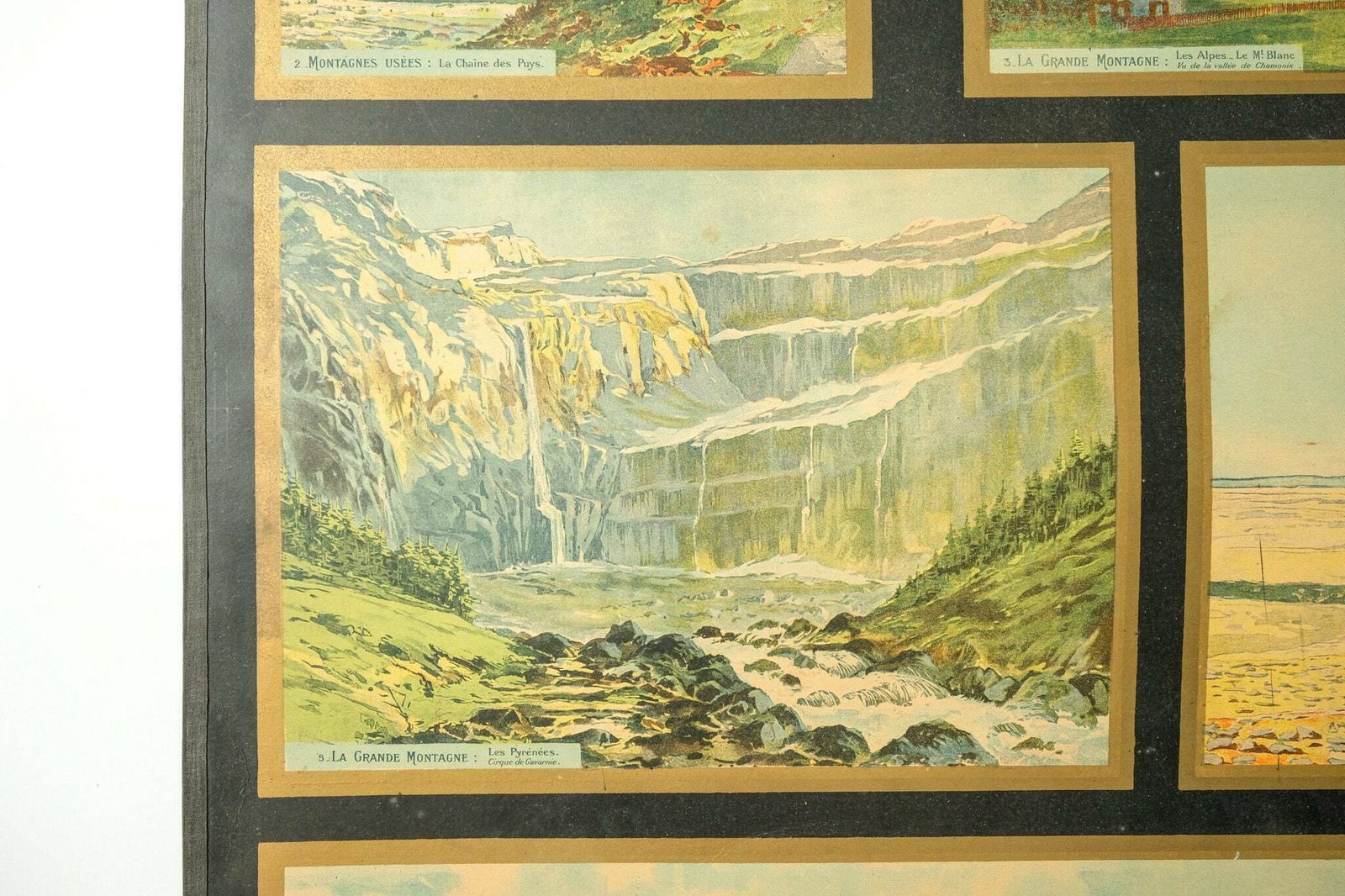 Original Mid Century Large Vintage French Educational School Wall Chart Physical Geography Relief Decorative Mountains Armand Colin photo buy