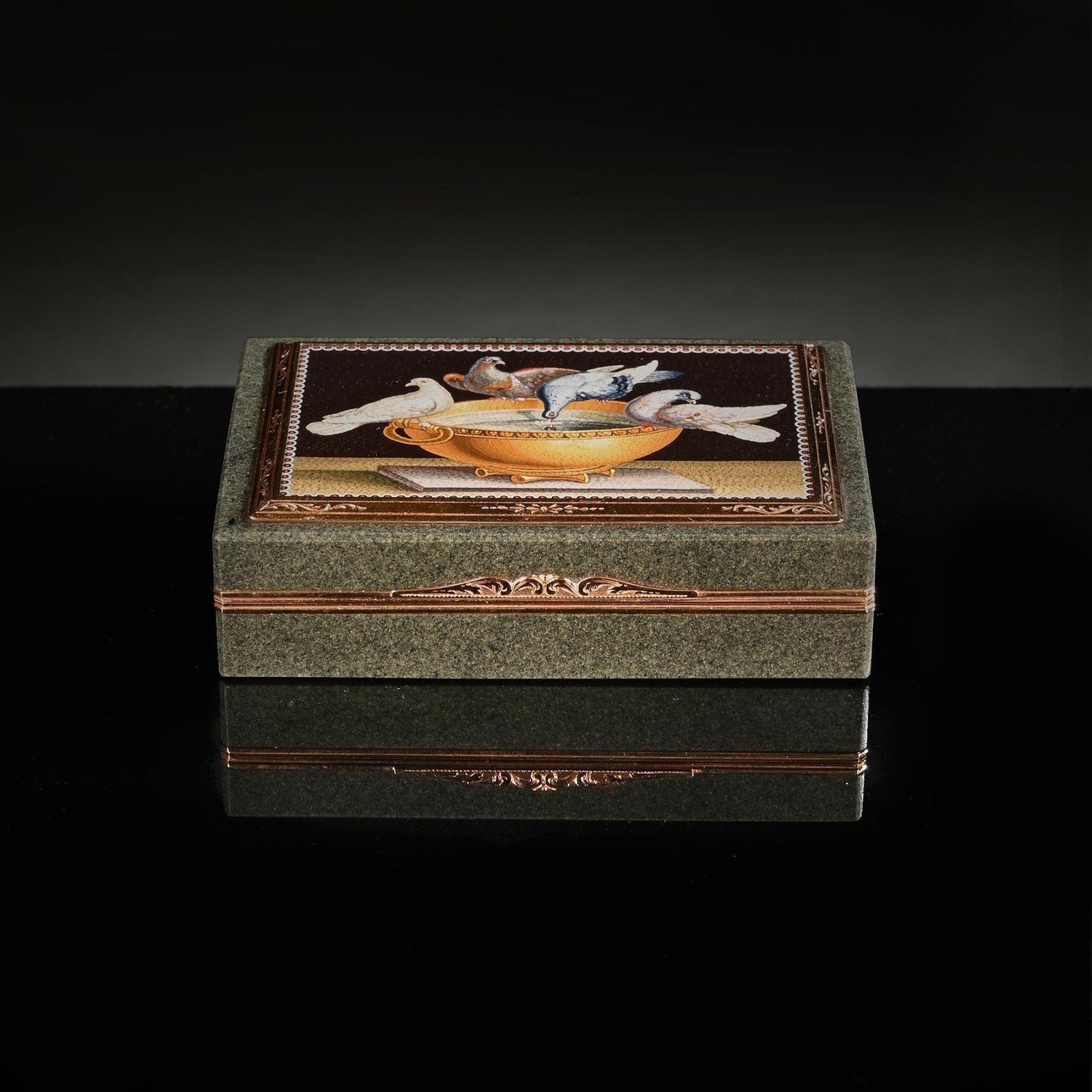 photo furniture Micromosaic Gold Mounted Jasper Snuff Box Early 19th Century Italian Gioacchino Barberi