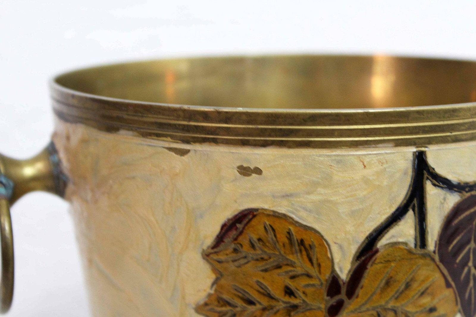 Brass Ice Bucket With Cloisonné Enamel Decoration, France 1960 photo 213.0