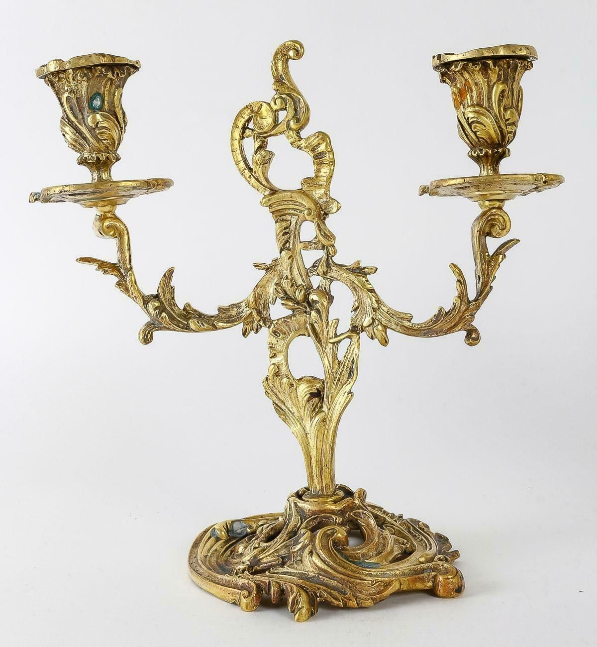 Pair Of 19th Century Bronze Candlesticks, Napoleon III Period photo Home Decor