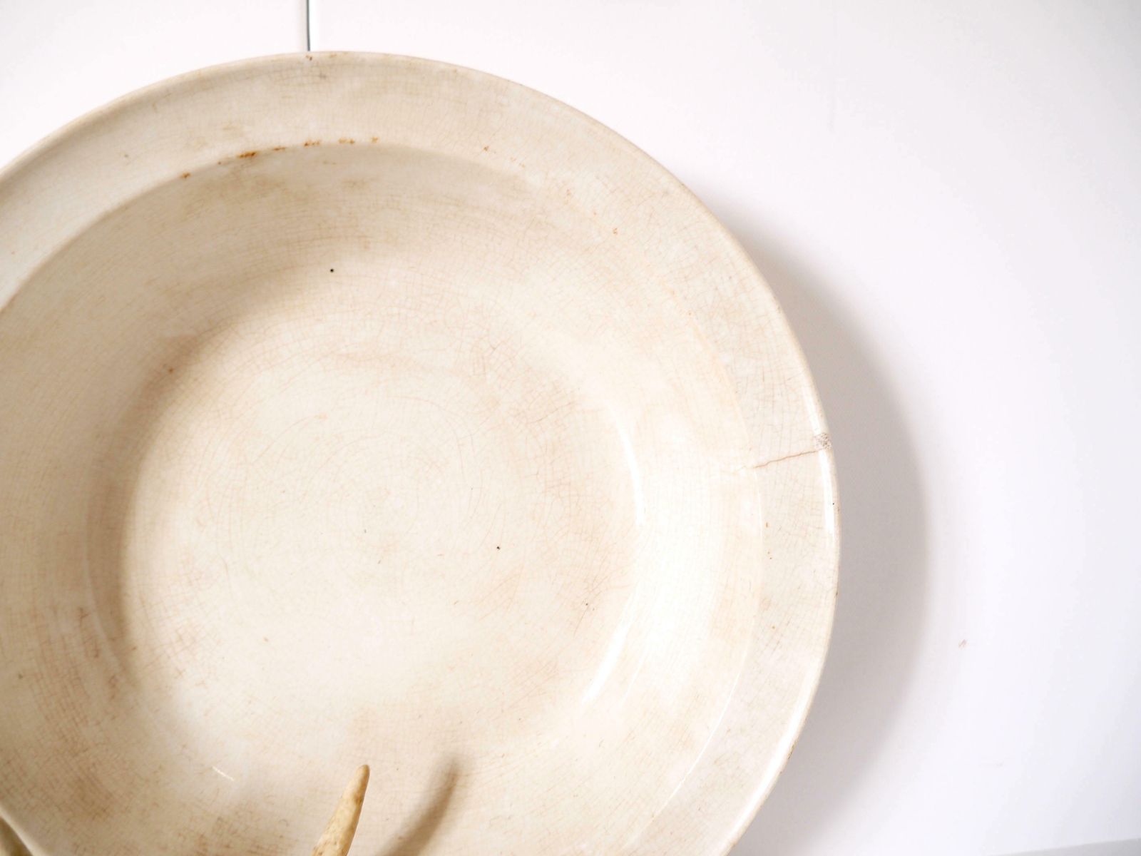 French Antique White Ironstone Basin, Sarreguemines Digoin, Large Serving Bowl, Shabby Chic, Jeanne D'arc Living photo 155.0