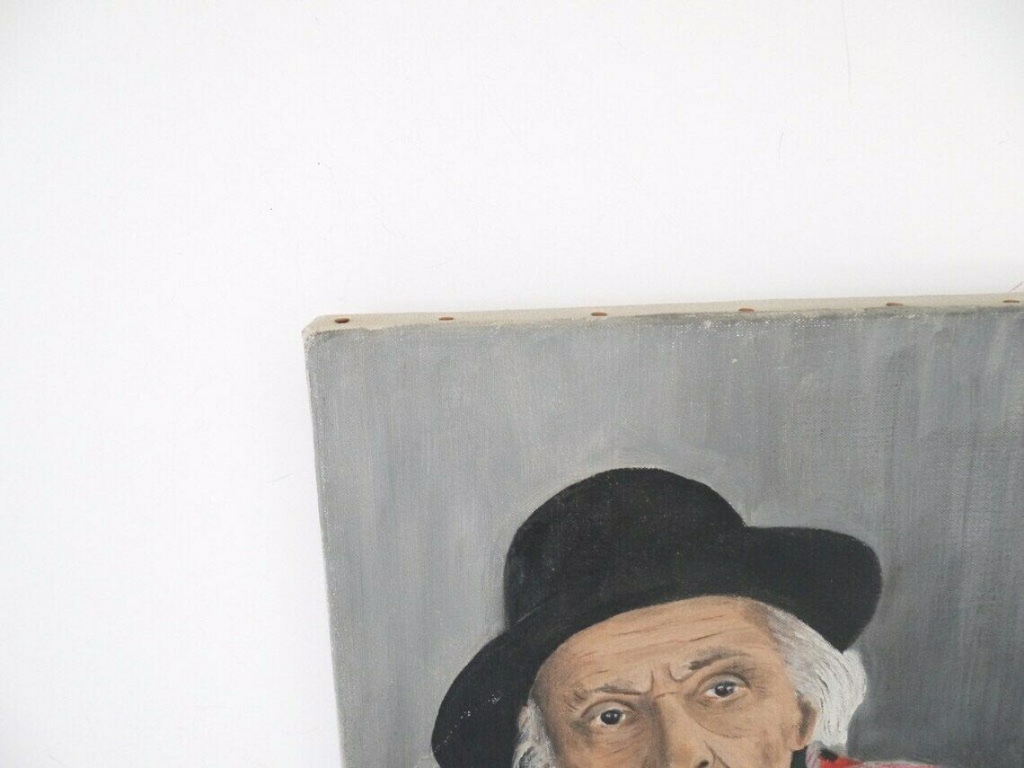 French Oil Portrait Painting Religious Clerical Man photo furniture